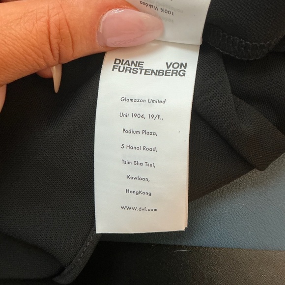 Diane von Furstenberg DVF Black Jersey Dress Midi Long Sleeve Size Medium NWT - Picture 15 of 16